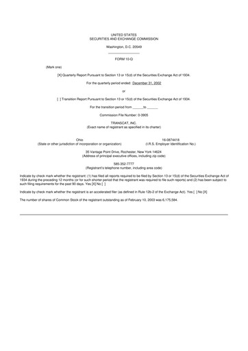 Thumbnail Transcat 10-Q Quarterly Report FY 