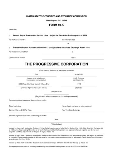 Thumbnail Progressive 10-K Annual Report 