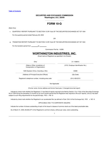 Thumbnail Worthington Enterprises 10-Q Quarterly Report FY 