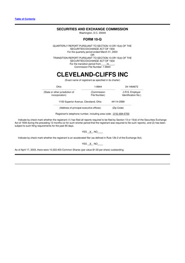 Vorschaubild Cleveland-Cliffs 10-Q Quartalsbericht  