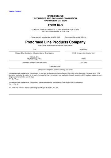 Thumbnail Preformed Line Products 10-Q Quarterly Report FY 
