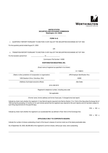 Thumbnail Worthington Enterprises 10-Q Quarterly Report FY 