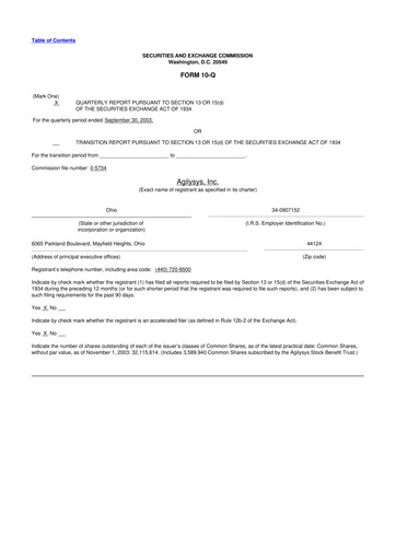 Thumbnail Agilysys 10-Q Quarterly Report FY 