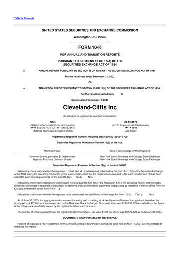 Thumbnail Cleveland-Cliffs 10-K Annual Report 