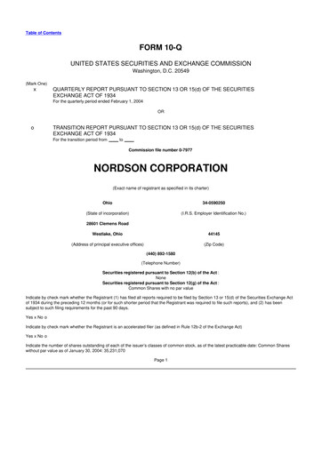 Thumbnail Nordson 10-Q Quarterly Report FY 