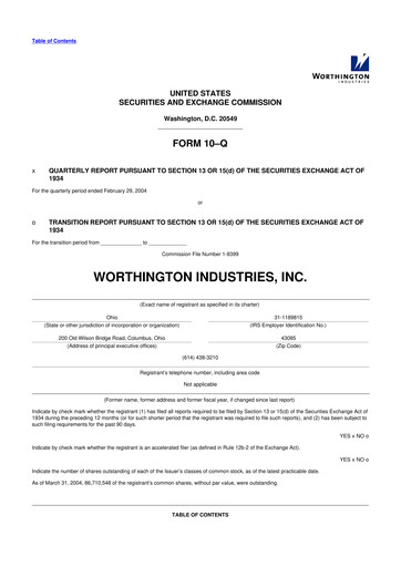 Thumbnail Worthington Enterprises 10-Q Quarterly Report FY 