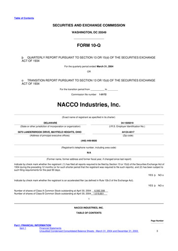 Thumbnail NACCO Industries
 10-Q Quarterly Report FY 