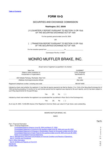 Thumbnail Monro 10-Q Quarterly Report FY 