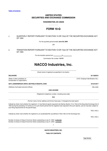 Thumbnail NACCO Industries
 10-Q Quarterly Report FY 
