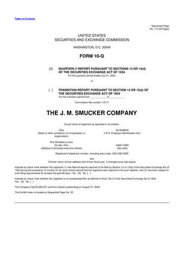 Thumbnail J.M. Smucker Company 10-Q Quarterly Report FY 