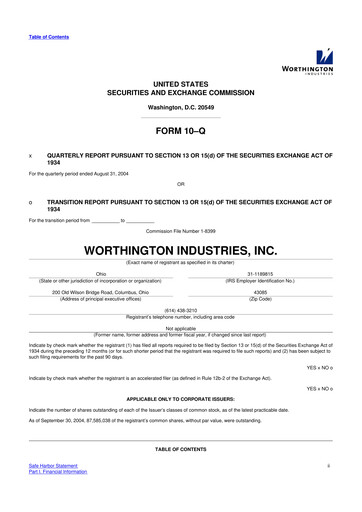 Thumbnail Worthington Enterprises 10-Q Quarterly Report FY 