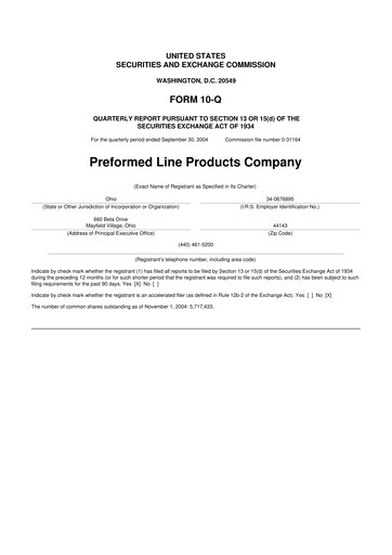 Thumbnail Preformed Line Products 10-Q Quarterly Report FY 
