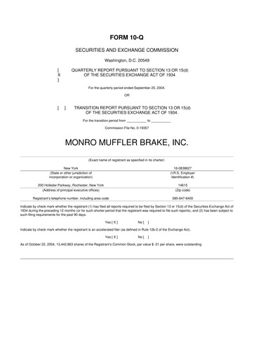 Thumbnail Monro 10-Q Quarterly Report FY 