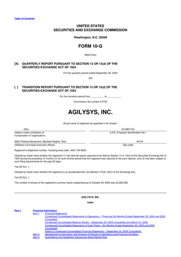 Thumbnail Agilysys 10-Q Quarterly Report FY 