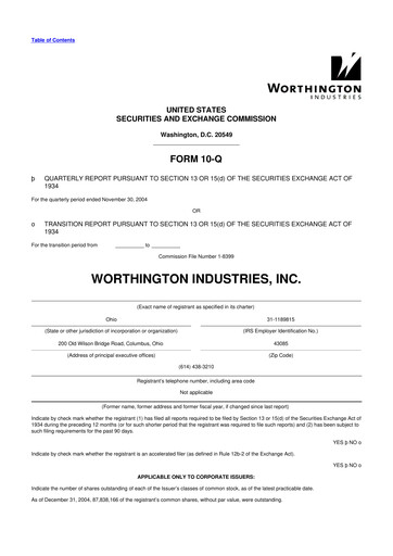 Thumbnail Worthington Enterprises 10-Q Quarterly Report FY 