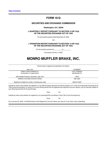 Thumbnail Monro 10-Q Quarterly Report FY 