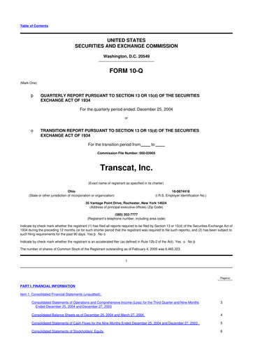 Thumbnail Transcat 10-Q Quarterly Report FY 