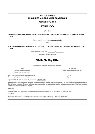 Thumbnail Agilysys 10-Q Quarterly Report FY 