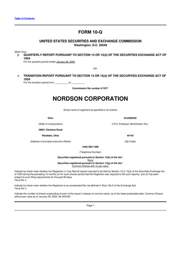 Thumbnail Nordson 10-Q Quarterly Report FY 
