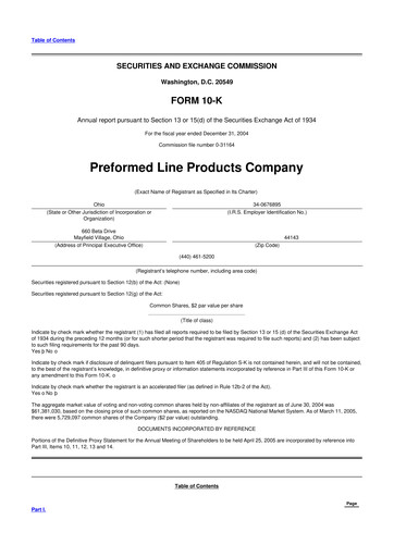 Thumbnail Preformed Line Products 10-K Annual Report 