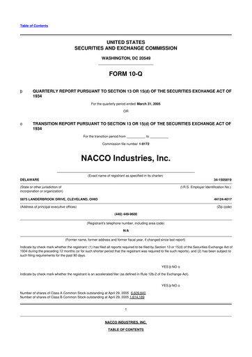 Thumbnail NACCO Industries
 10-Q Quarterly Report FY 