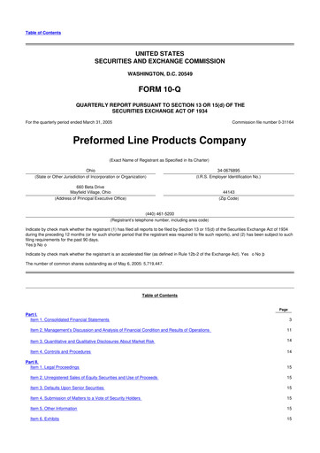 Thumbnail Preformed Line Products 10-Q Quarterly Report FY 