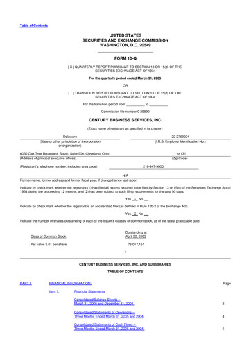 Thumbnail CBIZ 10-Q Quarterly Report FY 