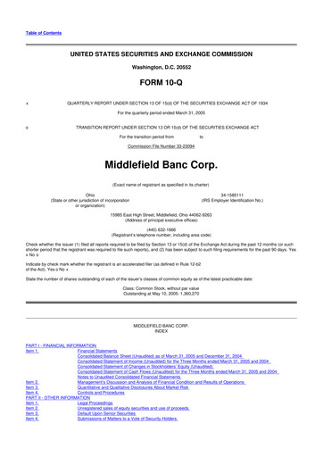 Vorschaubild Middlefield Banc
 10-Q Quartalsbericht  