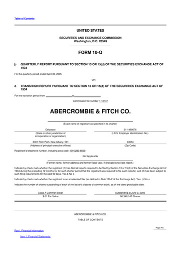 Miniature Abercrombie & Fitch 10-Q Rapport trimestriel  