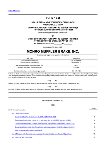 Thumbnail Monro 10-Q Quarterly Report FY 