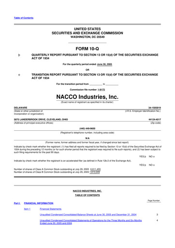 Thumbnail NACCO Industries
 10-Q Quarterly Report FY 