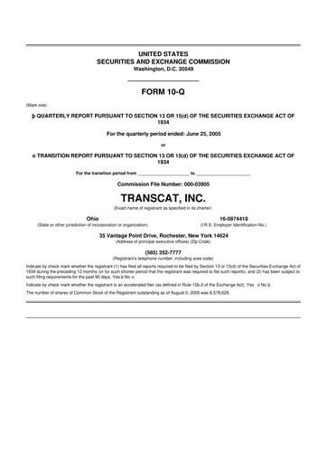 Thumbnail Transcat 10-Q Quarterly Report FY 