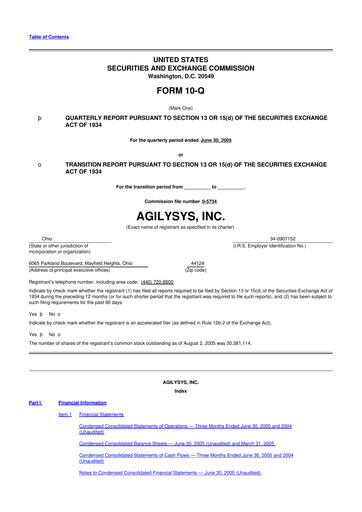 Thumbnail Agilysys 10-Q Quarterly Report FY 