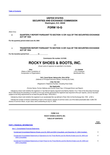Thumbnail Rocky Brands 10-Q Quarterly Report FY 