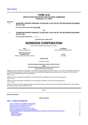 Thumbnail Nordson 10-Q Quarterly Report FY 