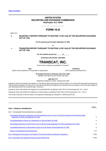 Thumbnail Transcat 10-Q Quarterly Report FY 