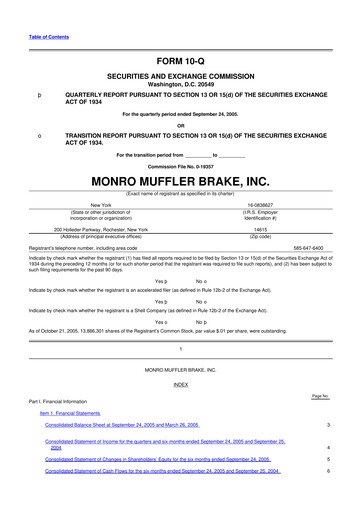 Thumbnail Monro 10-Q Quarterly Report FY 