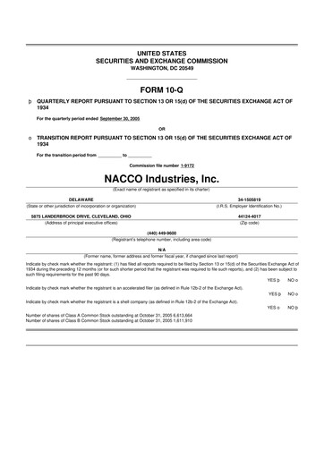 Thumbnail NACCO Industries
 10-Q Quarterly Report FY 