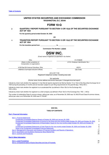 Thumbnail Designer Brands
 10-Q Quarterly Report FY 