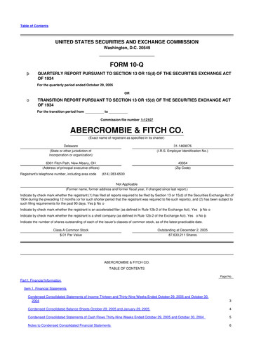 Miniature Abercrombie & Fitch 10-Q Rapport trimestriel  