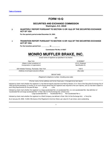 Thumbnail Monro 10-Q Quarterly Report FY 