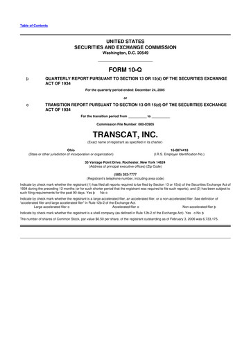 Thumbnail Transcat 10-Q Quarterly Report FY 