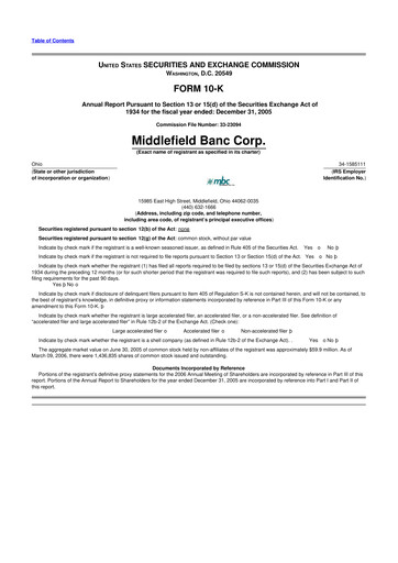 Vorschaubild Middlefield Banc
 10-K Jahresbericht 