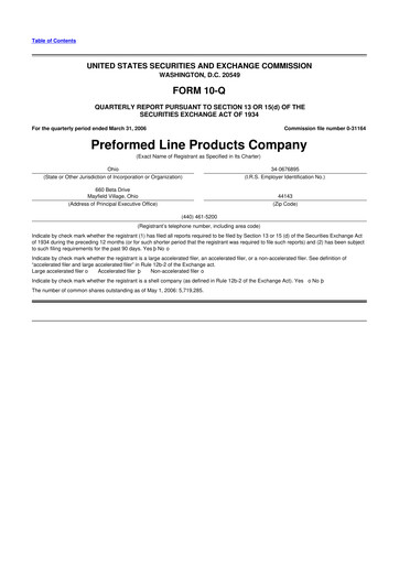 Thumbnail Preformed Line Products 10-Q Quarterly Report FY 