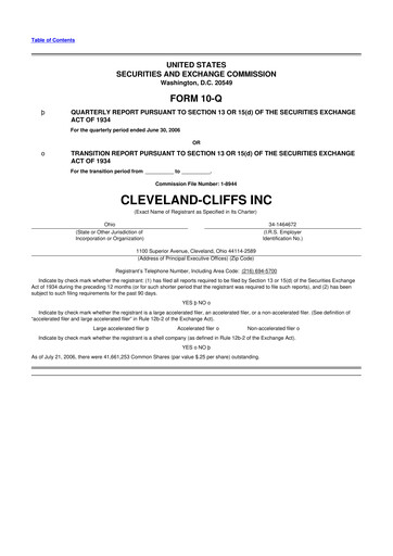 Vorschaubild Cleveland-Cliffs 10-Q Quartalsbericht  