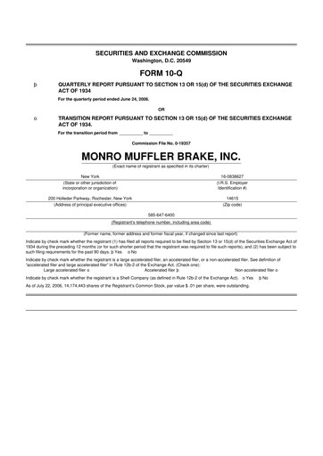 Thumbnail Monro 10-Q Quarterly Report FY 