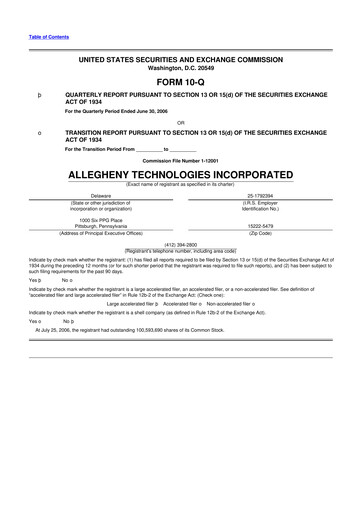 Thumbnail ATI Inc.
 10-Q Quarterly Report FY 