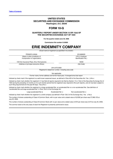 Thumbnail Erie Indemnity 10-Q Quarterly Report FY 