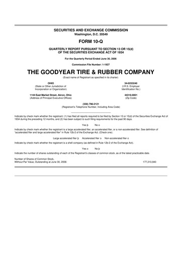 Thumbnail Goodyear 10-Q Quarterly Report FY 