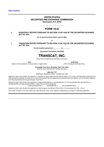 Thumbnail Transcat 10-Q Quarterly Report FY 